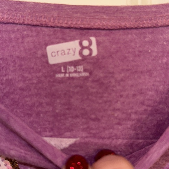 Crazy 8 purple dinosaur tee short sleeve large 10/12 - Picture 3 of 3